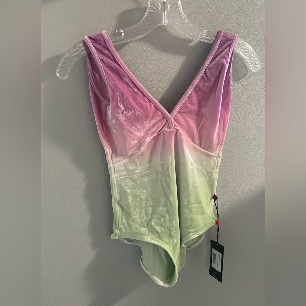 ON HOLD Yumiko BLACK LABEL “Alicia” style pink & green ombré velvet size L